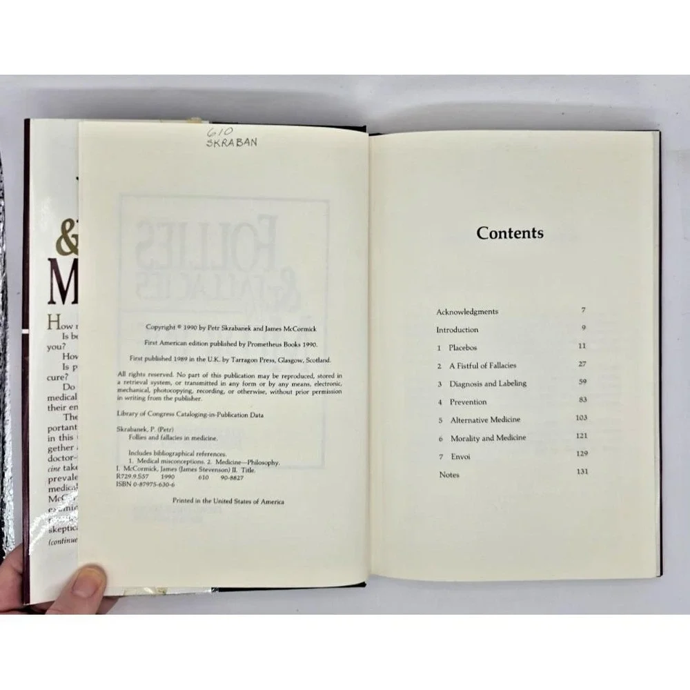 Follies & Fallacies in Medicine by Petr Skrabanek James McCormick 1990 HC/DJ‎